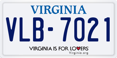 VA license plate VLB7021