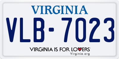 VA license plate VLB7023