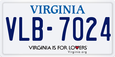 VA license plate VLB7024