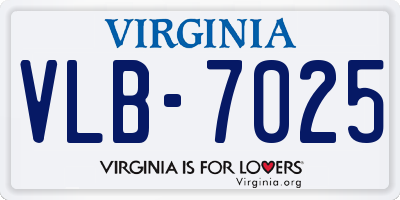 VA license plate VLB7025