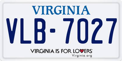 VA license plate VLB7027