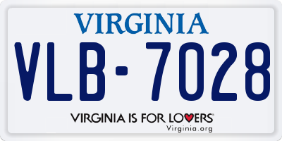 VA license plate VLB7028
