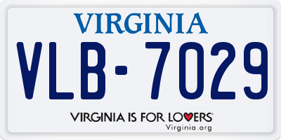 VA license plate VLB7029