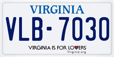 VA license plate VLB7030