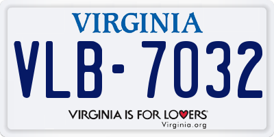 VA license plate VLB7032