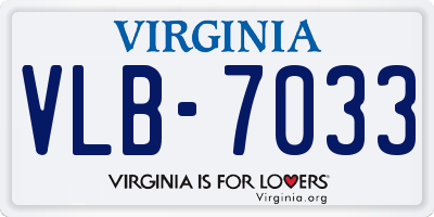 VA license plate VLB7033