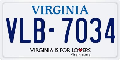 VA license plate VLB7034