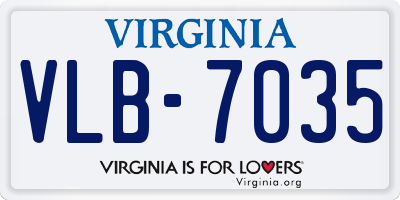 VA license plate VLB7035