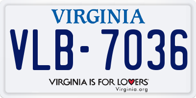 VA license plate VLB7036