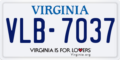 VA license plate VLB7037