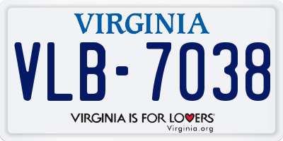 VA license plate VLB7038