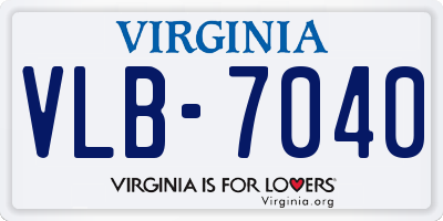VA license plate VLB7040