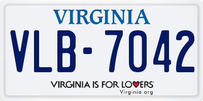 VA license plate VLB7042