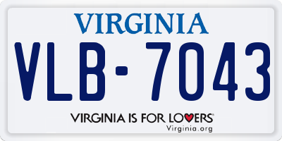 VA license plate VLB7043