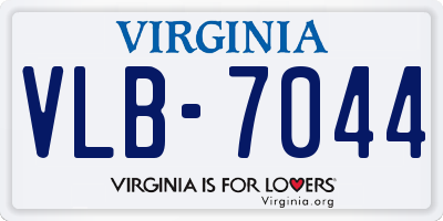 VA license plate VLB7044