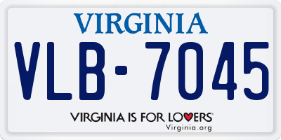 VA license plate VLB7045