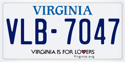VA license plate VLB7047