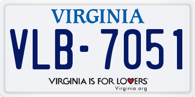 VA license plate VLB7051