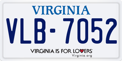 VA license plate VLB7052