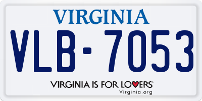 VA license plate VLB7053