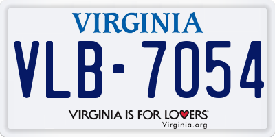 VA license plate VLB7054