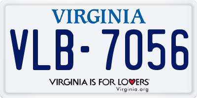VA license plate VLB7056