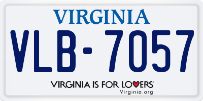 VA license plate VLB7057