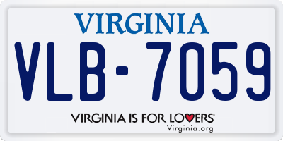 VA license plate VLB7059