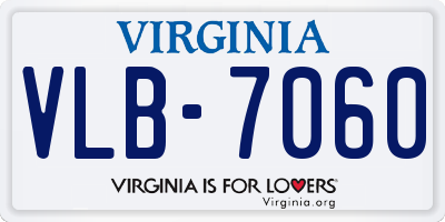 VA license plate VLB7060