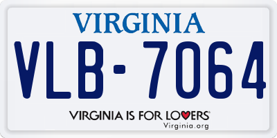 VA license plate VLB7064