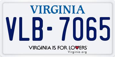 VA license plate VLB7065
