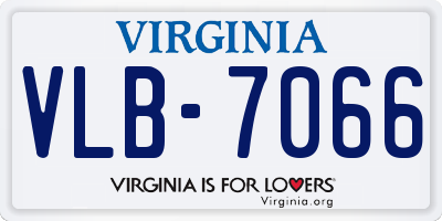VA license plate VLB7066