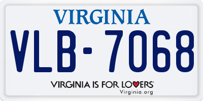 VA license plate VLB7068