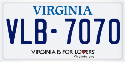 VA license plate VLB7070