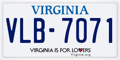 VA license plate VLB7071