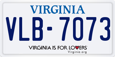 VA license plate VLB7073
