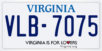 VA license plate VLB7075