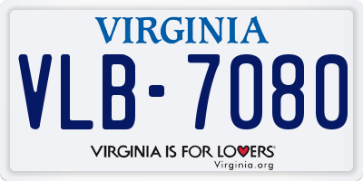 VA license plate VLB7080