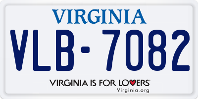 VA license plate VLB7082