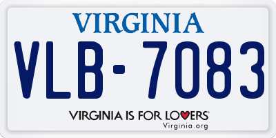 VA license plate VLB7083