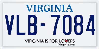VA license plate VLB7084