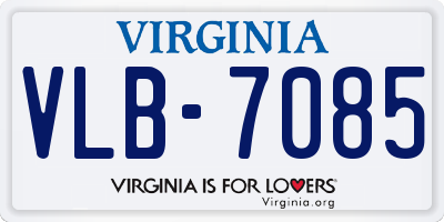 VA license plate VLB7085