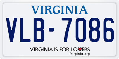VA license plate VLB7086