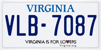 VA license plate VLB7087