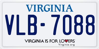 VA license plate VLB7088