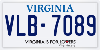 VA license plate VLB7089