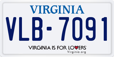 VA license plate VLB7091