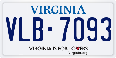 VA license plate VLB7093