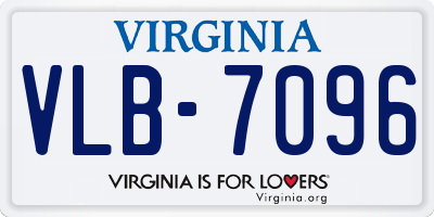 VA license plate VLB7096