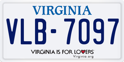 VA license plate VLB7097